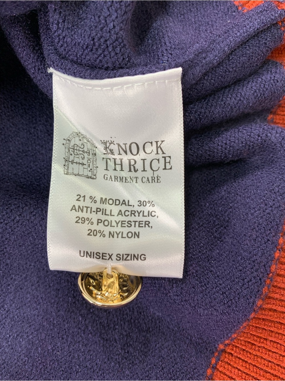 Preloved knock Thrice button up sweater size XL/2XL - Picture 7 of 7